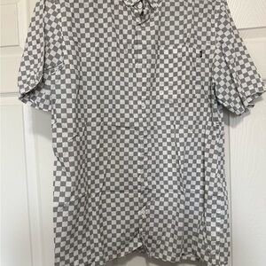 Men's Black and White Checkered Shirt